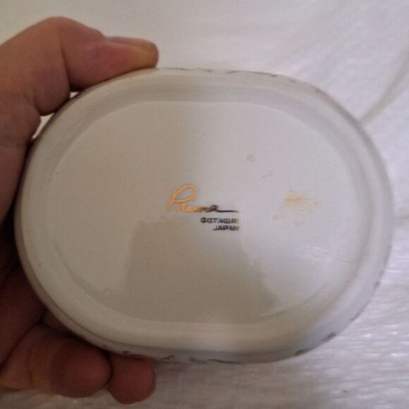 A Prima Otagiri Japan Porcelain Trinket Box Hand Painted Cottage Core READ - Picture 9 of 9
